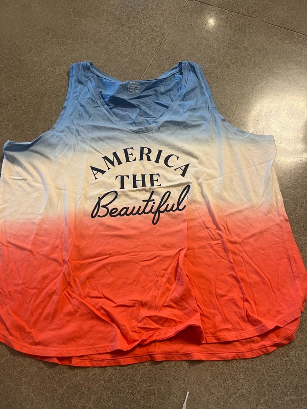Old Navy Blue White Red Ombre Tank - "America The Beautiful"